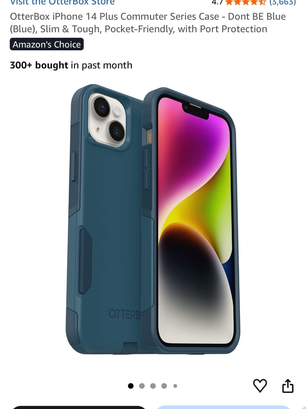 OtterBox Commuter Series Case for iPhone 14 Plus - Teal Blue